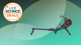 Echelon Smart Rower on a green background
